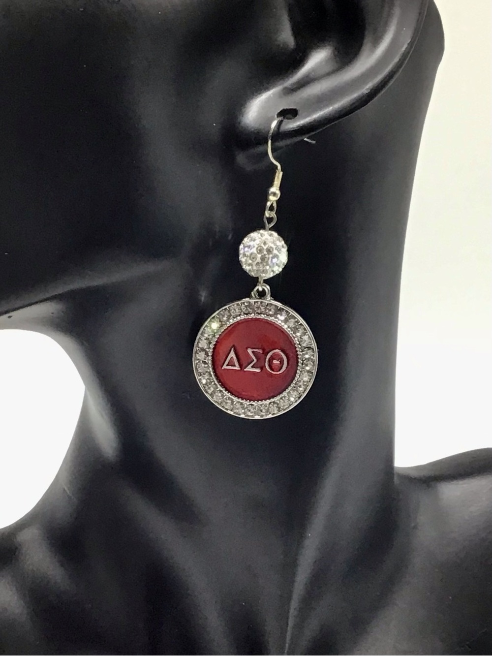 Delta Sigma Theta Crystal Drop Earrings